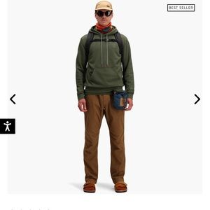 Topo design dirt pants in clay color.